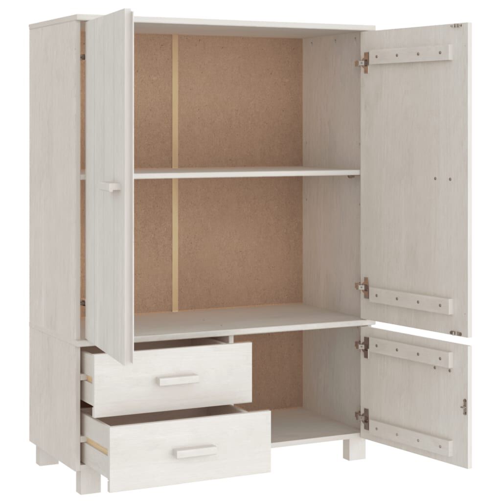 vidaXL Ντουλάπα HAMAR Λευκή 99 x 45 x 137εκ. από Μασίφ Ξύλο Πεύκου