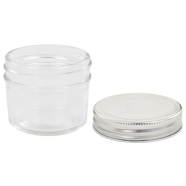vidaXL Βάζα Μαρμελάδας 96 τεμ. 110 ml Γυάλινα με Ασημένια Καπάκια