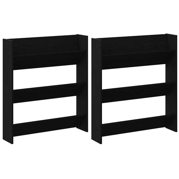 vidaXL &Nu;&tau;&omicron;&upsilon;&lambda;ά&pi;&alpha; &Pi;&alpha;&pi;&omicron;&upsilon;&tau;&sigma;&iota;ώ&nu; &mu;&epsilon; &rho;ά&phi;&iota; 2 pcs &Mu;&alpha;ύ&rho;&eta; &Omicron;&xi;&upsilon;ά 85 x 18 x 90 &epsilon;&kappa;.