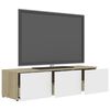 vidaXL Έπιπλο Τηλεόρασης Λευκό/Sonoma Δρυς 120x34x30 εκ. Επεξ. Ξύλο