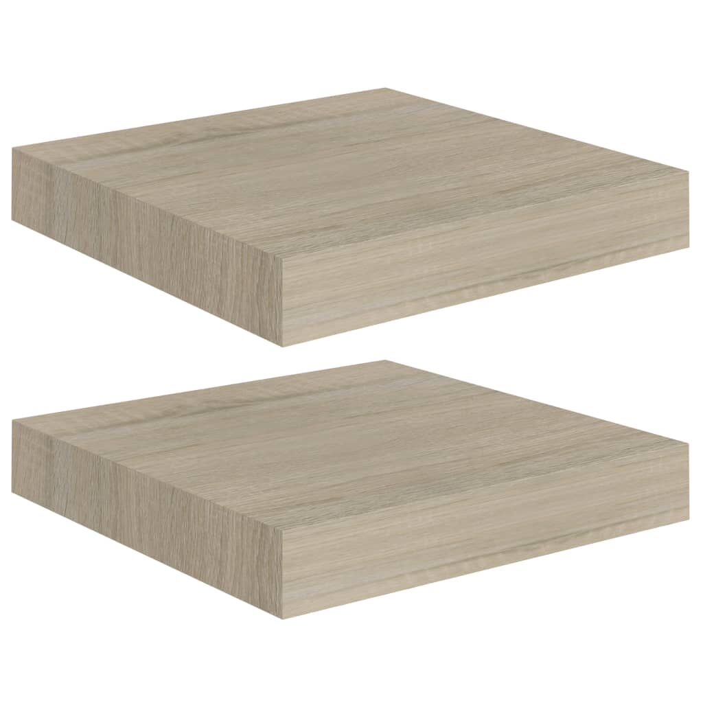 vidaXL Ράφια Τοίχου 2 τεμ. Χρώμα Δρυός 23x23,5x3,8 εκ. MDF