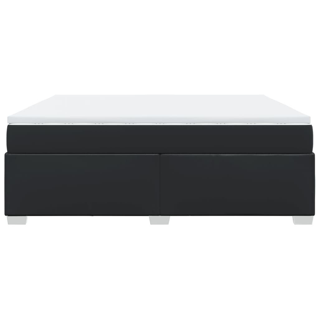 vidaXL Κρεβάτι Boxspring με Στρώμα Μαύρο 180x200εκ.από Συνθετικό Δέρμα