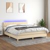 vidaXL &Kappa;&rho;&epsilon;&beta;ά&tau;&iota; Boxspring &mu;&epsilon; &Sigma;&tau;&rho;ώ&mu;&alpha; & LED &Kappa;&rho;&epsilon;&mu; 160x200 &epsilon;&kappa;. &Upsilon;&phi;&alpha;&sigma;&mu;ά&tau;&iota;&nu;&omicron;
