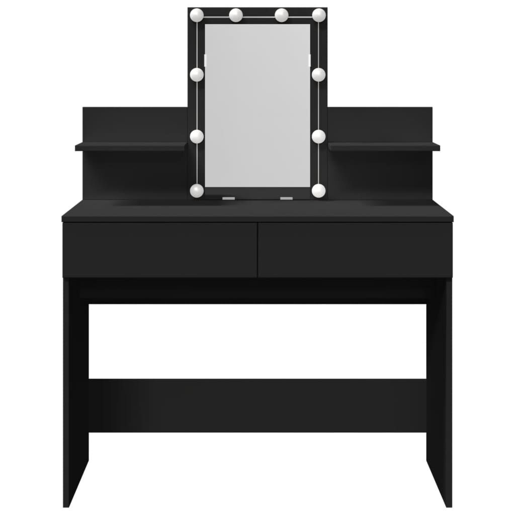 vidaXL Μπουντουάρ με LED Μαύρο 100x40x130 εκ.