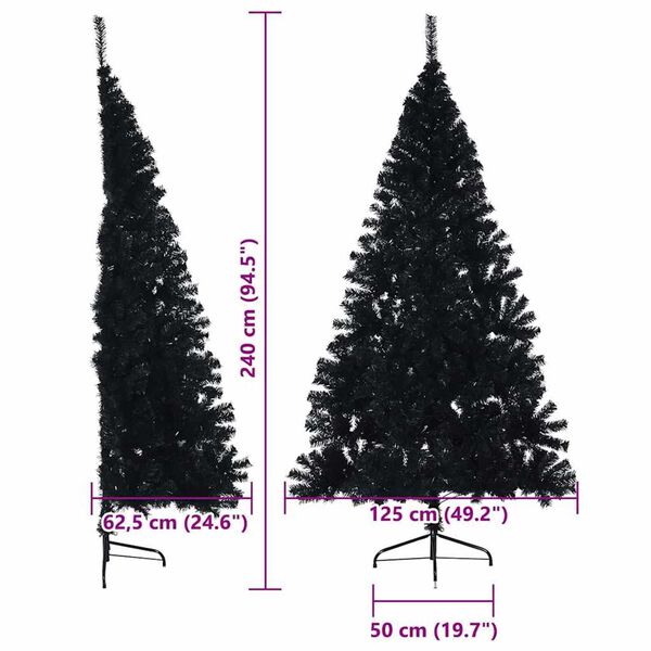 vidaXL Χριστουγεννιάτικο Δέντρο Μαύρο 240 cm PVC
