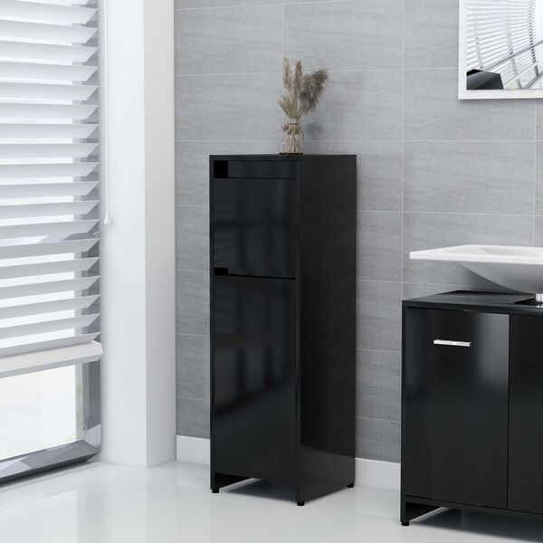 vidaXL Σετ Επίπλων Μπάνιου 3 Τεμαχίων Μαύρο από Μοριοσανίδα