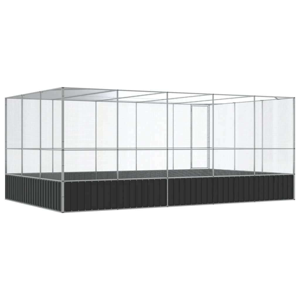 vidaXL Κλουβί με Επέκταση Ασημένιο 518x307x212 εκ. Ατσάλινο
