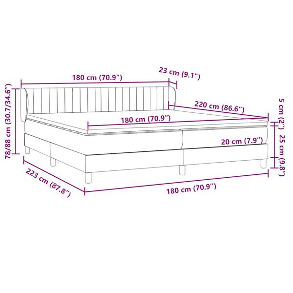 vidaXL Κρεβάτι με στρώματα ροζ 180x220 cm Βελούδινο