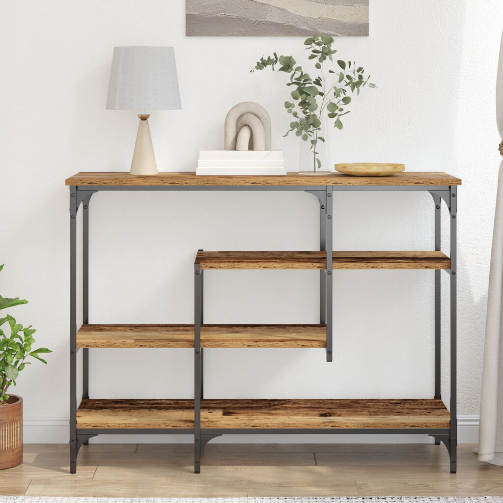 vidaXL Τραπέζι κονσόλας Παλιό Ξύλο 100x35x75 εκ. Κατασκευασμένο από Ξύλο και Σίδερο