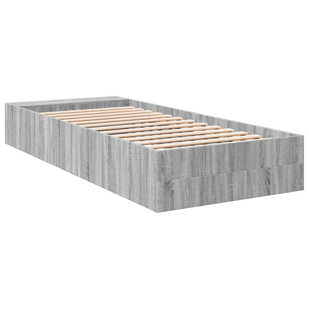 vidaXL Πλαίσιο Κρεβατιού Γκρι Sonoma 75x190 εκ. Επεξεργασμένο Ξύλο