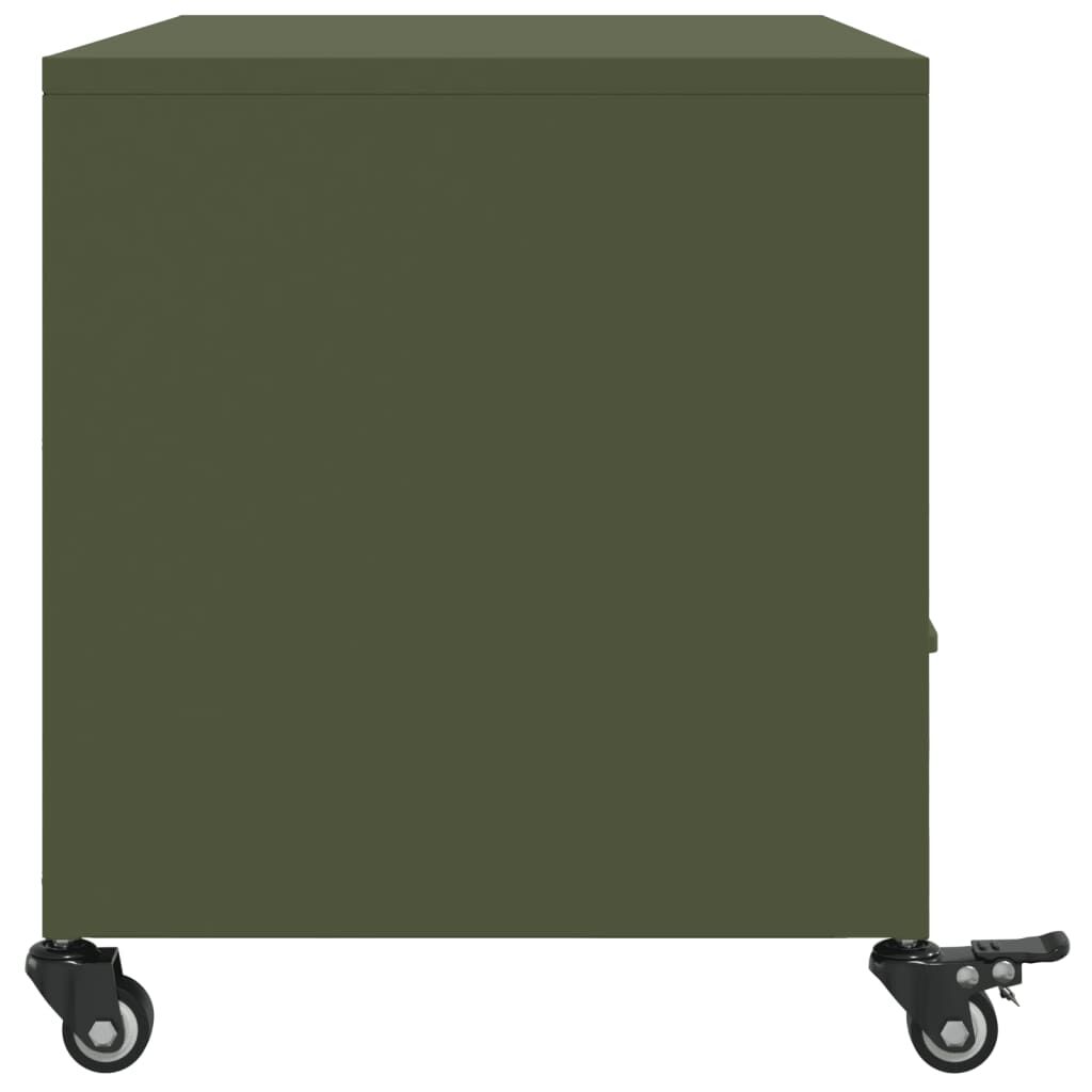 vidaXL Έπιπλο Τηλεόρασης Πράσινο Λαδί 68x39x43,5 εκ. από Ατσάλι