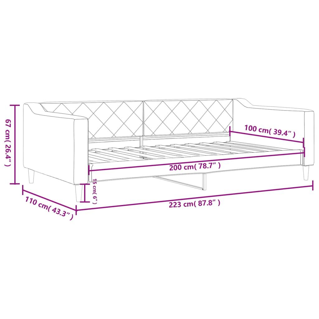 vidaXL Καναπές Κρεβάτι Taupe 100 x 200 εκ. Υφασμάτινος