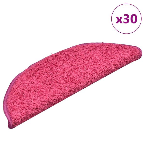 vidaXL Πατάκια για σκάλες 30 τεμάχια ροζ 56x17x3 cm