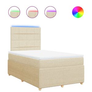 vidaXL &Kappa;&rho;&epsilon;&beta;ά&tau;&iota; Boxspring &mu;&epsilon; &Sigma;&tau;&rho;ώ&mu;&alpha; &Kappa;&rho;&epsilon;&mu; 120x190 &epsilon;&kappa;. &Upsilon;&phi;&alpha;&sigma;&mu;ά&tau;&iota;&nu;&omicron;