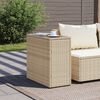 vidaXL Τραπέζι Κήπου με Γυάλινη Επιφ. Μπεζ 58x27,5x55 εκ. Συνθ. Ρατάν