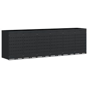 vidaXL Αποθήκη τροχήλατου κάδου για 6 κάδους Μαύρο