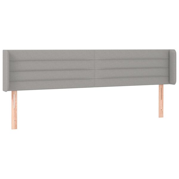 vidaXL Κεφαλάρι με Πτερύγια Ανοιχτό Γκρι 203x16x78/88 εκ. Υφασμάτινο