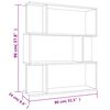 vidaXL Βιβλιοθήκη/Διαχωριστικό Sonoma Δρυς 80x24x96 εκ. Επεξ. Ξύλο