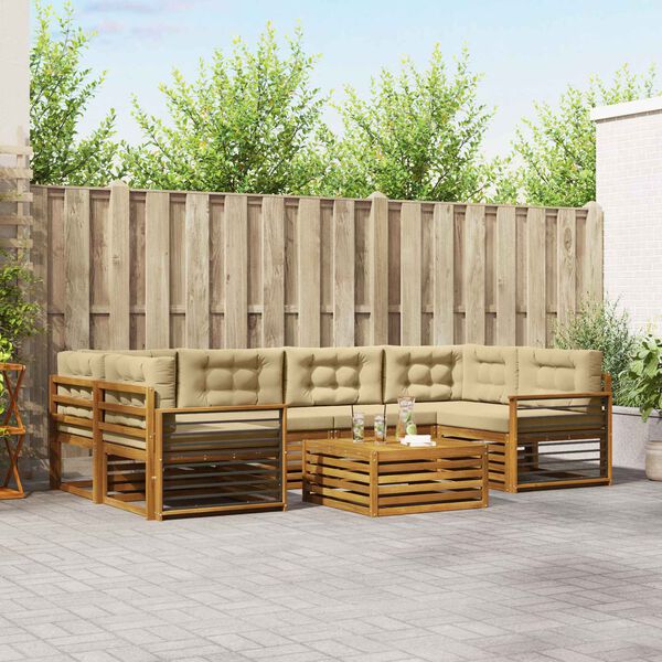 vidaXL &Sigma;&epsilon;&iota;&rho;ά &Kappa;&alpha;&nu;&alpha;&pi;έ &Epsilon;&xi;&omega;&tau;&epsilon;&rho;&iota;&kappa;&omicron;ύ &mu;&epsilon; &mu;&alpha;&xi;&iota;&lambda;ά&rho;&iota; 8 pcs &Phi;&upsilon;&sigma;&iota;&kappa;ό &kappa;&alpha;&iota; &Mu;&pi;&epsilon;&zeta;