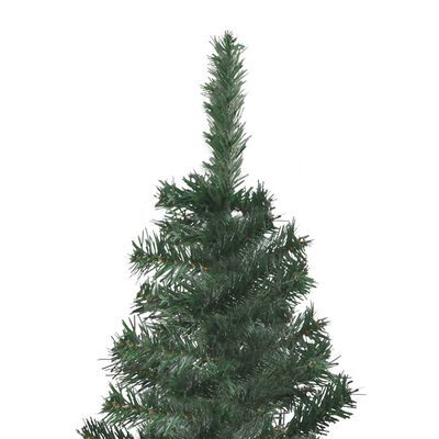 vidaXL Χριστουγεν. Δέντρο Γωνιακό Τεχνητό LED/Μπάλες Πράσινο 150εκ PVC