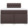 vidaXL Κρεβάτι Boxspring με Στρώμα Σκούρο Καφέ 120x200 εκ. Υφασμάτινο