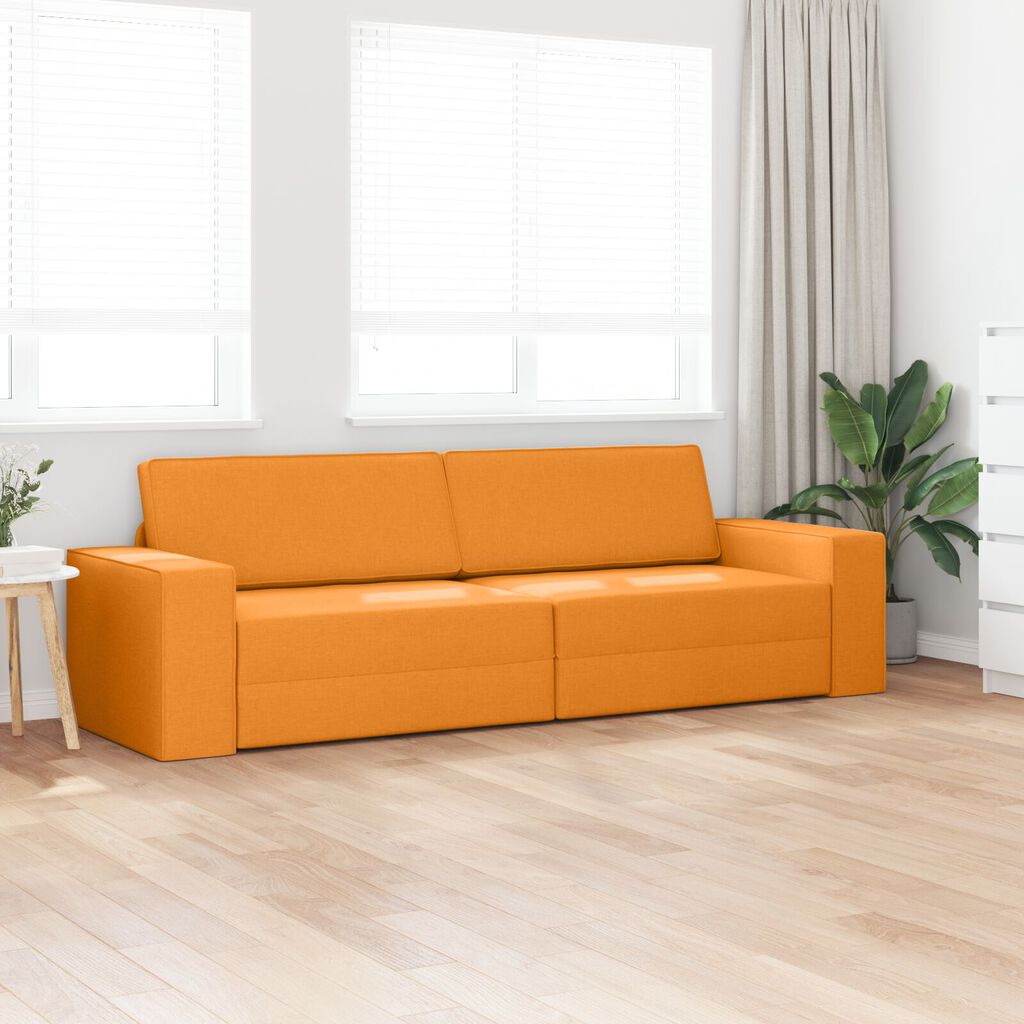 vidaXL Καναπές Κρεβάτι 2-σε-1 Σκούρα Κίτρινη 245x150x60.5 cm Ύφασμα