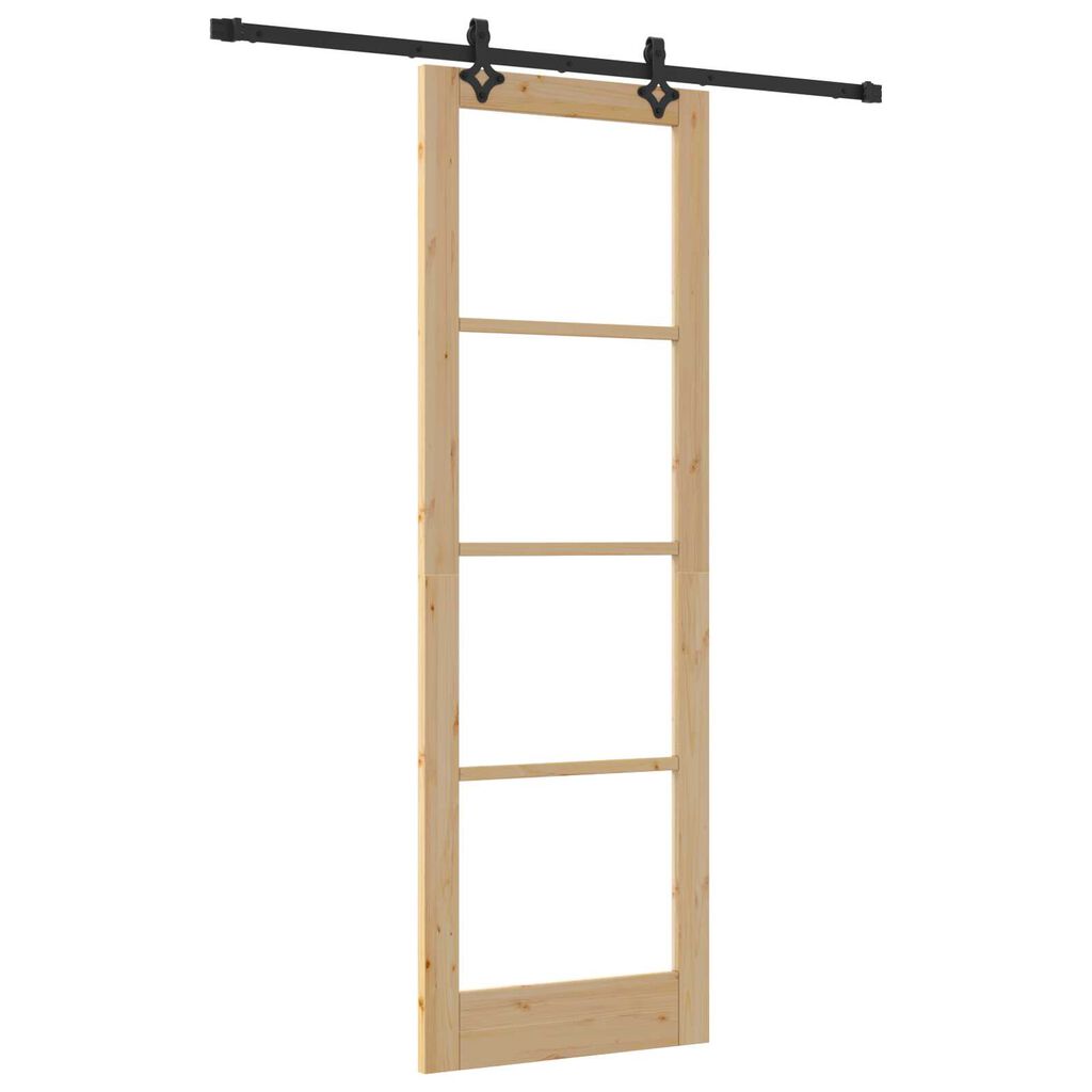 vidaXL Συρόμενη Πόρτα ORKDAL Καφέ 78 x 232 cm Ξύλο και μέταλλο