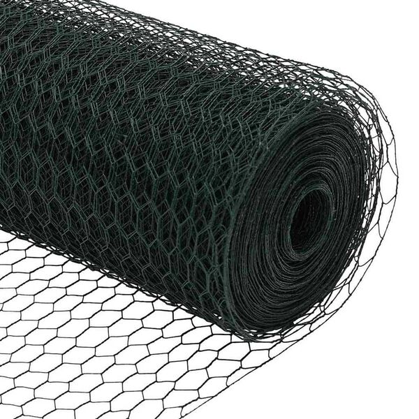 vidaXL Εξαγωνικός φράχτης Πράσινο 1.2 x 10 m Ατσάλι