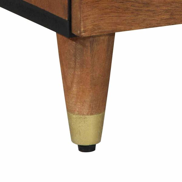 vidaXL Πλαϊνό γραφείο με ράφι Καφέ 80 x 33.5 x 75 εκ Μασίφ ξύλο μάνγκο