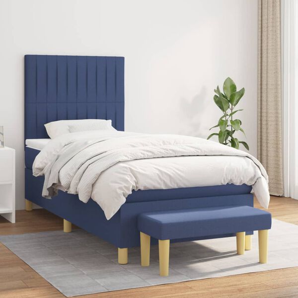 vidaXL &Kappa;&rho;&epsilon;&beta;ά&tau;&iota; Boxspring &mu;&epsilon; &Sigma;&tau;&rho;ώ&mu;&alpha; &Mu;&pi;&lambda;&epsilon; 100 x 200 &epsilon;&kappa;. &Upsilon;&phi;&alpha;&sigma;&mu;ά&tau;&iota;&nu;&omicron;