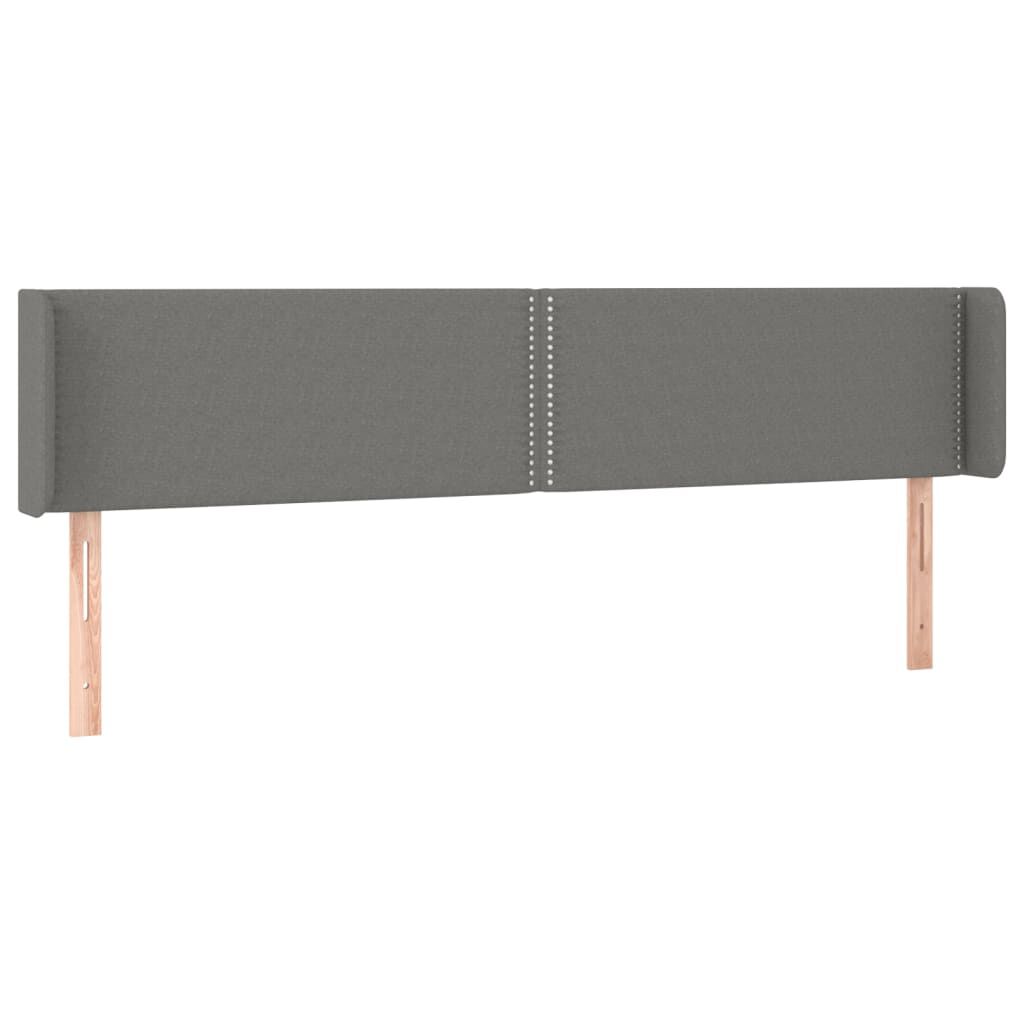 vidaXL Κεφαλάρι Κρεβατιού LED Σκούρο Γκρι 163x16x78/88 εκ. Υφασμάτινο
