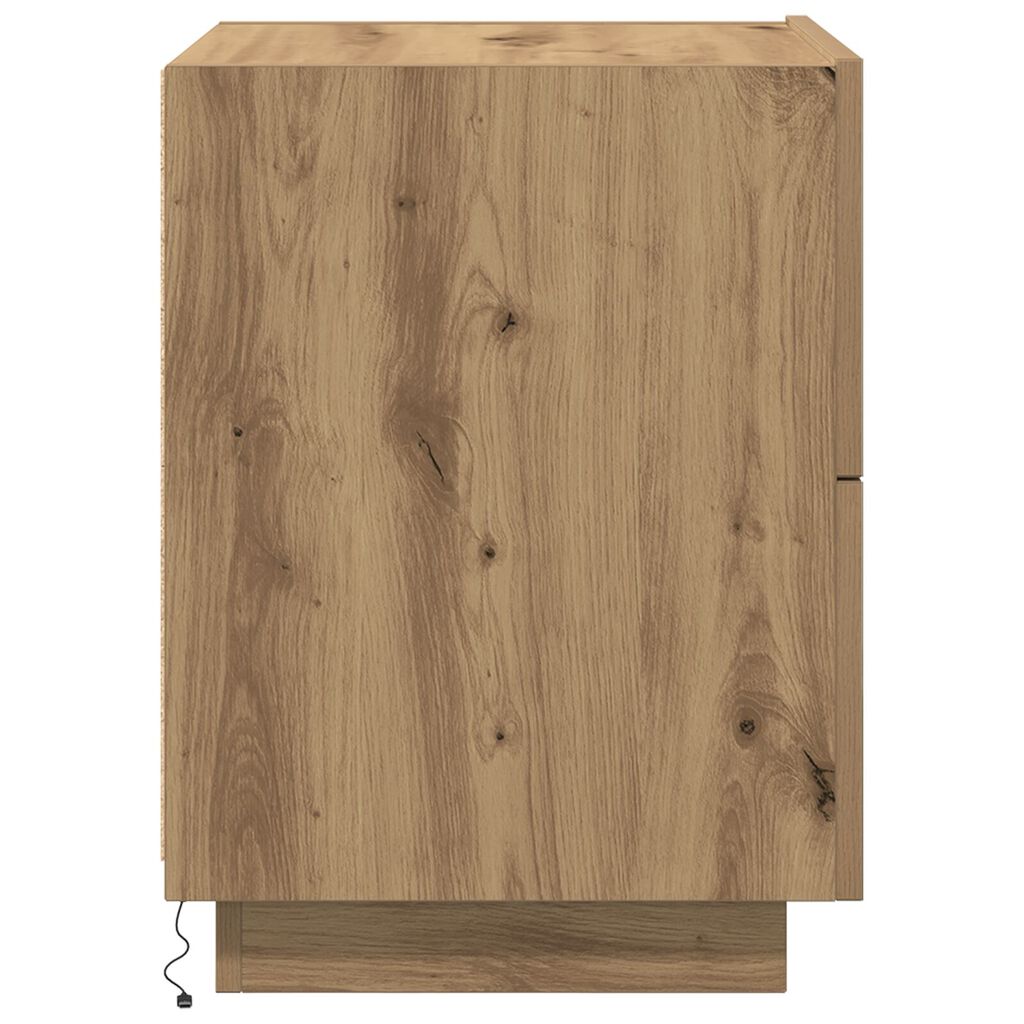 Κομοδίνο vidaXL με LED Φωτιστικά Artisan Oak 45x40x55 εκ.