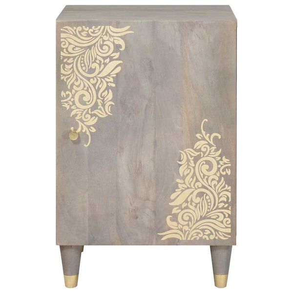 vidaXL Ντουλάπι Μπάνιου Γκρι 38 x 33 x 58 εκ. Στερεό ξύλο μάνγκο