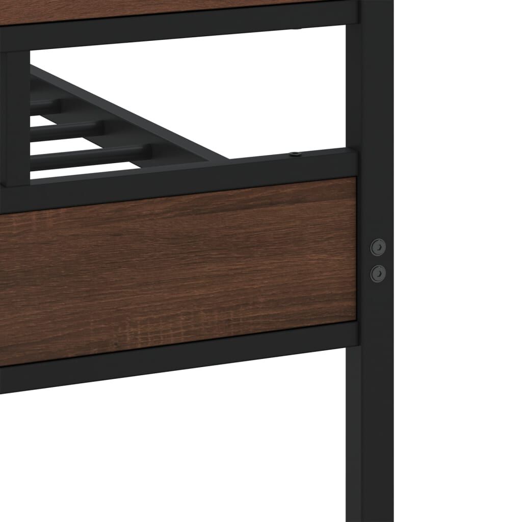 vidaXL Σκελετός Κρεβ. Χωρίς Στρώμα Καφέ Δρυς 180x200 εκ. Μεταλλικό