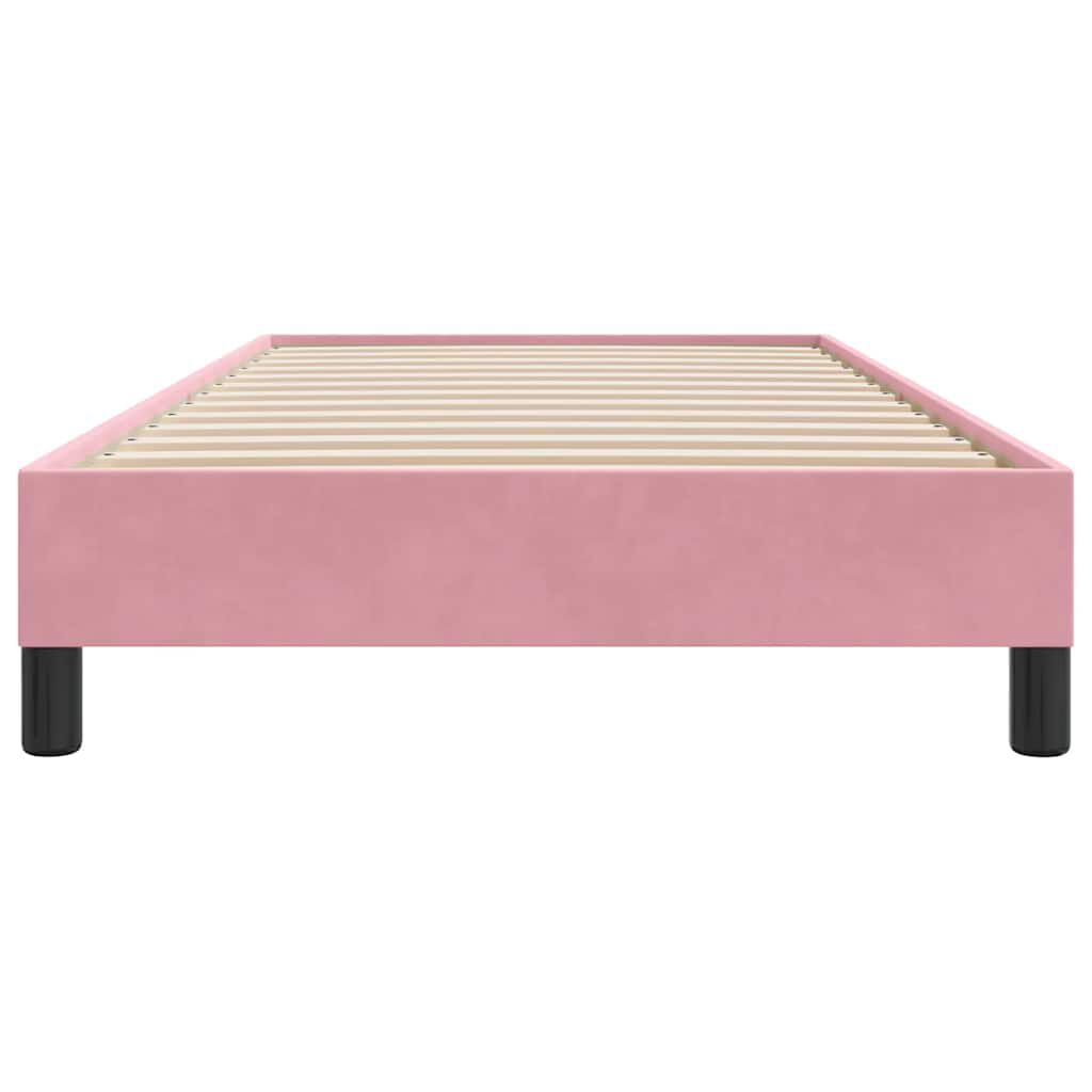 vidaXL Πλαίσιο κρεβατιού χωρίς στρώμα Ροζ 90x220 cm Βελούδινο