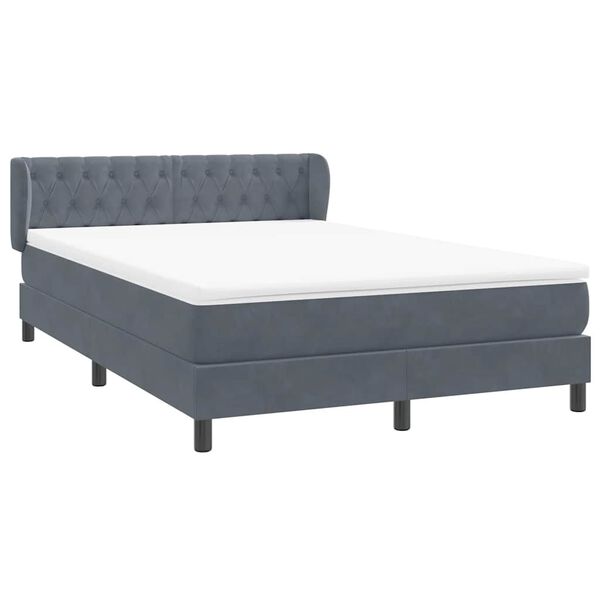 vidaXL Box Spring &Kappa;&rho;&epsilon;&beta;ά&tau;&iota; &mu;&epsilon; &sigma;&tau;&rho;ώ&mu;&alpha; &Sigma;&kappa;&omicron;ύ&rho;&omicron; &gamma;&kappa;&rho;&iota; 140x220 cm &Beta;&epsilon;&lambda;&omicron;ύ&delta;&iota;&nu;&omicron;