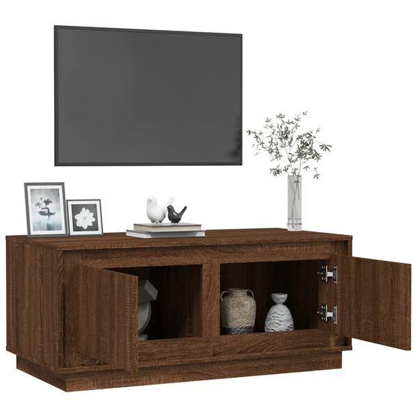 vidaXL Τραπεζάκι Σαλονιού Καφέ Δρυς 102x50x44 εκ. Επεξεργασμένο Ξύλο