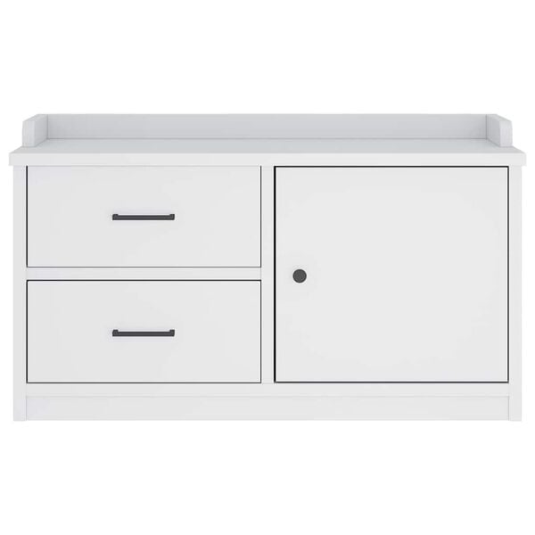 vidaXL Πάγκος διαδρόμου "SANDNES" Λευκό 87x40x50 εκ. Πεύκο μασίφ ξύλο