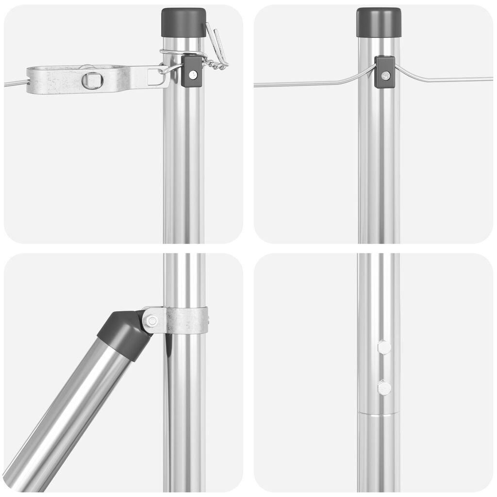 vidaXL Σ posts φράχτη 52 τεμάχια Ø32 mm 200 cm Γαλβανισμένο Ατσάλι