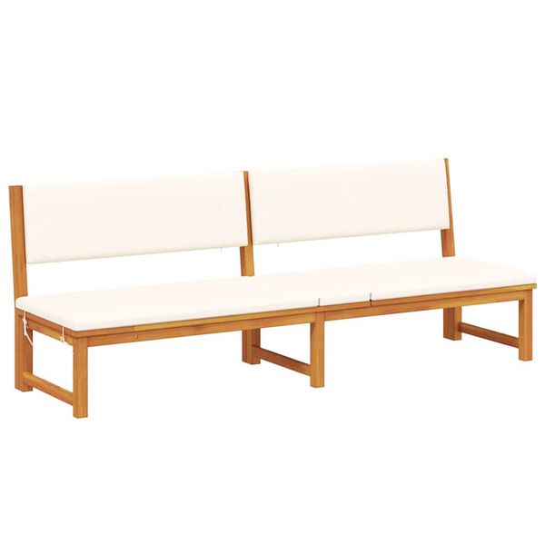 vidaXL Ξαπλώστρα με μαξιλάρι Καφέ 200 x 57 x 75εκ Μασίφ ξύλο ακακίας