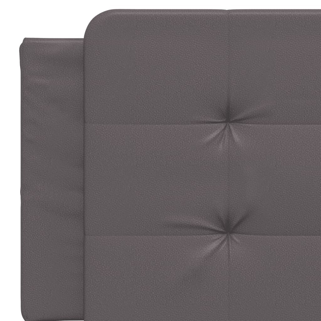 vidaXL Κρεβάτι με Στρώμα Γκρι 160x200 εκ. από Συνθετικό Δέρμα