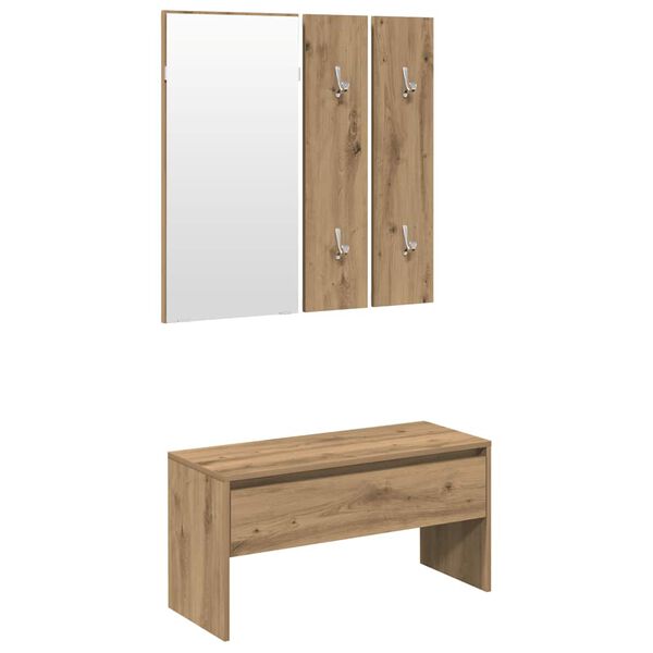 vidaXL σετ επίπλων διαδρόμου Artisan Oak Engineered Wood