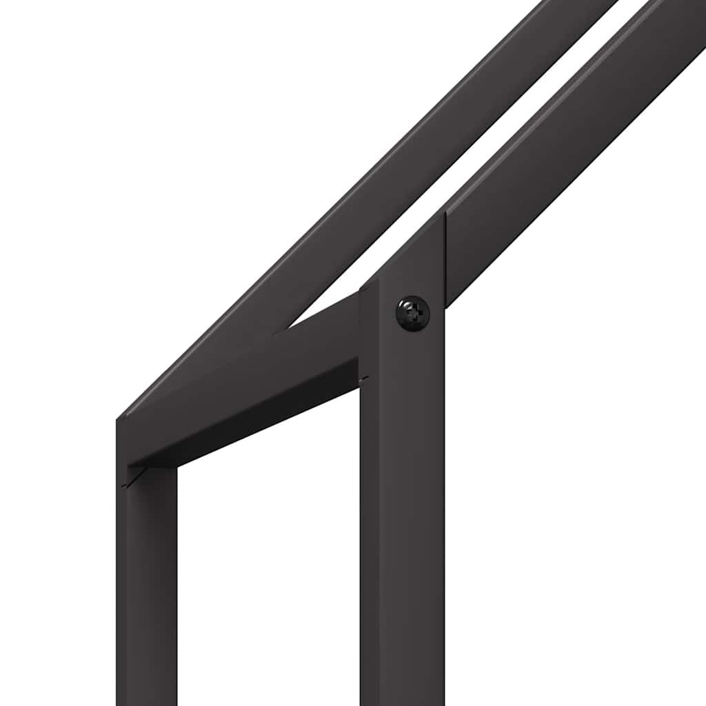 vidaXL Ράφι για καυσόξυλα Μαύρο 60x25x90 εκ. Ατσάλι ψυχρής έλασης