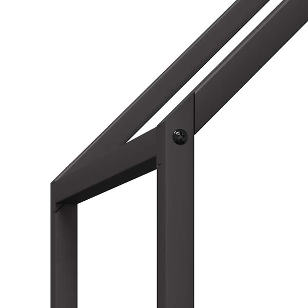 vidaXL Ράφι για καυσόξυλα Μαύρο 60x25x90 εκ. Ατσάλι ψυχρής έλασης