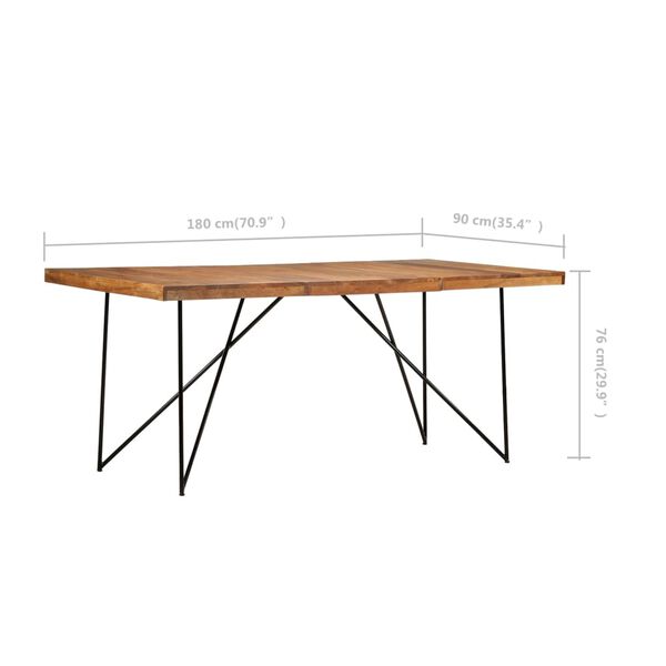 vidaXL Τραπεζαρία 180 x 90 x 76 εκ. από Μασίφ Ξύλο Ακακίας