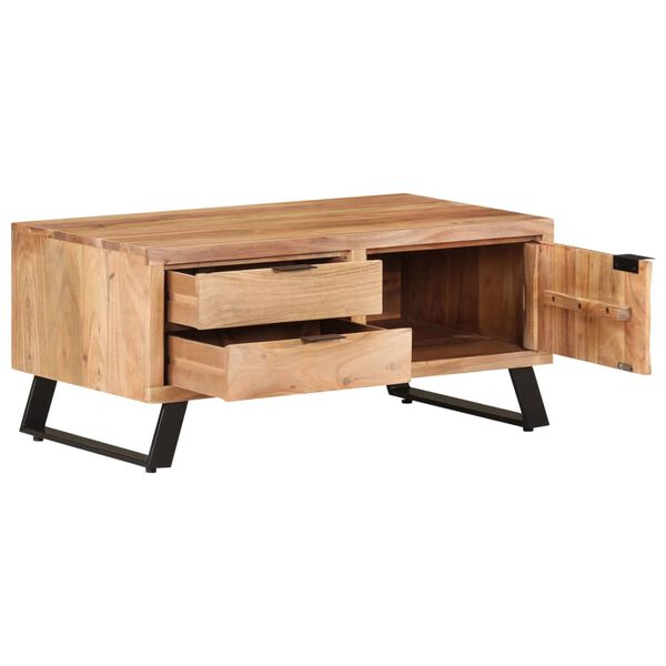 vidaXL Τραπέζι Σαλονιού Live Edge 90 x 50 x 40 εκ. Μασίφ Ξύλο Ακακίας