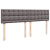 vidaXL Κρεβάτι Boxspring με Στρώμα Γκρι 200x200 εκ. Συνθετικό Δέρμα