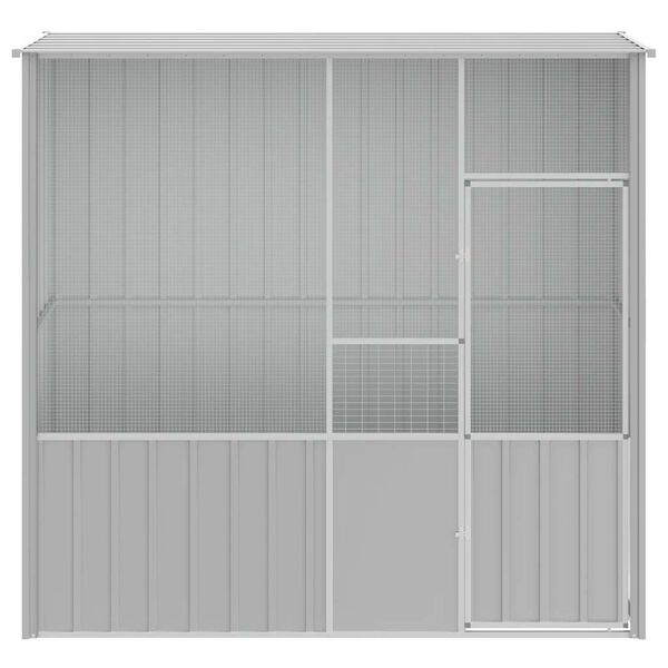 vidaXL Κλουβί Πουλιών Γκρι 215 x 78 x 200 εκ. από Γαλβανισμένο Χάλυβα