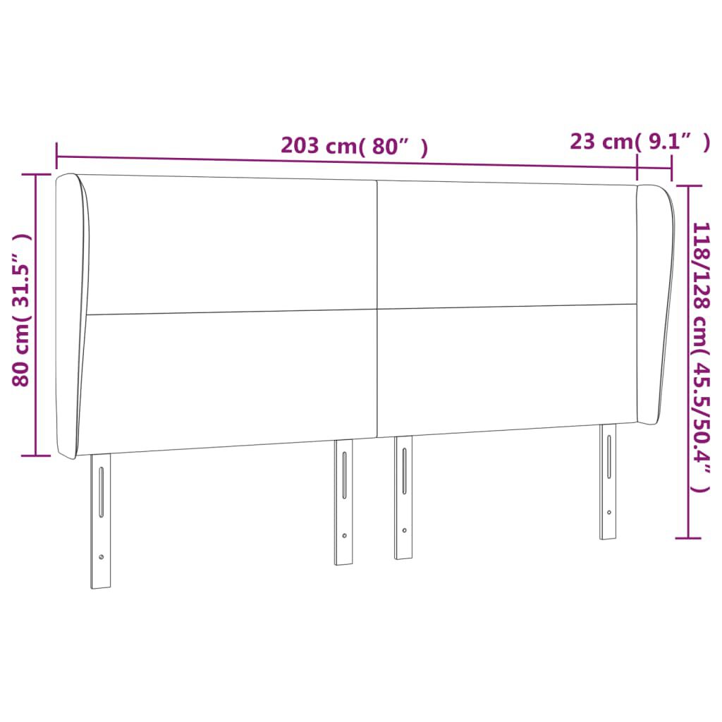 vidaXL Κεφαλάρι με Πτερύγια Μπλε 203x23x118/128 εκ. Υφασμάτινο