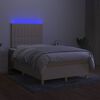 vidaXL &Kappa;&rho;&epsilon;&beta;ά&tau;&iota; Boxspring &mu;&epsilon; &Sigma;&tau;&rho;ώ&mu;&alpha; & LED &Kappa;&rho;&epsilon;&mu; 120x190 &epsilon;&kappa;. &Upsilon;&phi;&alpha;&sigma;&mu;ά&tau;&iota;&nu;&omicron;